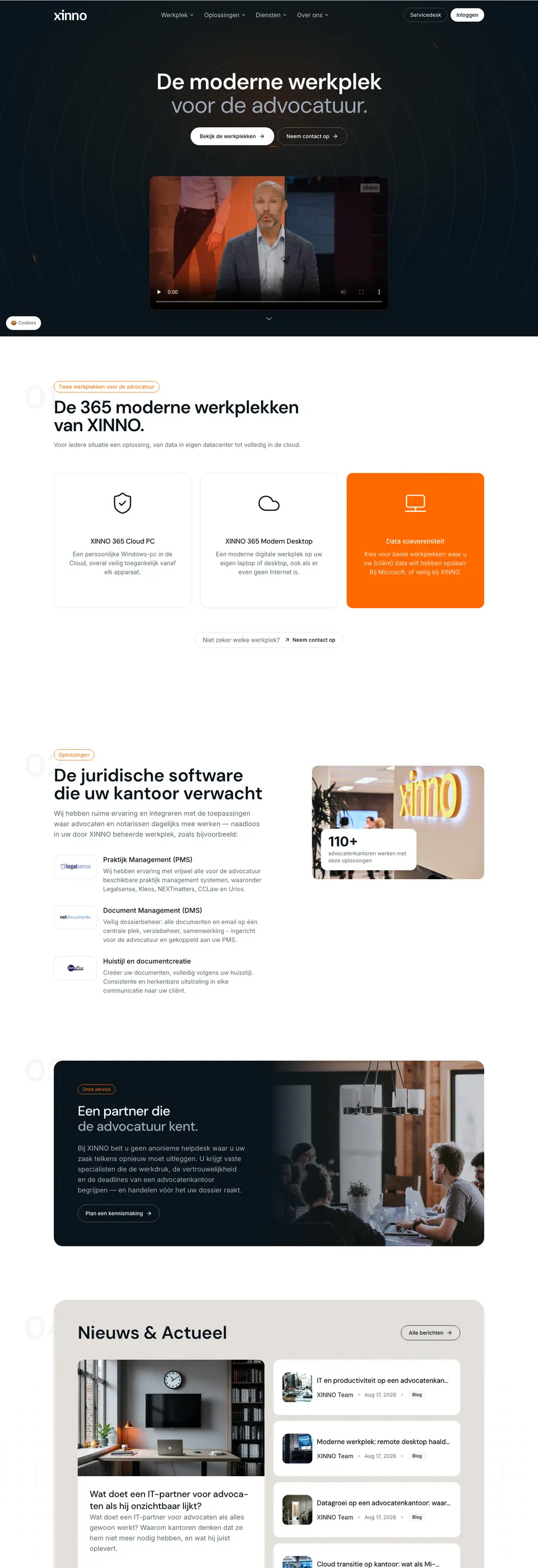 De nieuwe website van XINNO, IT voor advocaten en notarissen